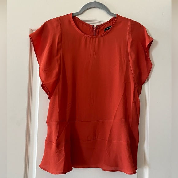 Stella & Dot Rich Rust Polyester Back Zip Blouse Women’s Size Small - Picture 11 of 15